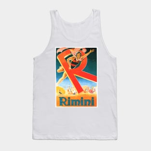 Rimini, Italy - Vintage Travel Poster Design Tank Top